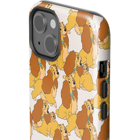 Disney Lady & The Tramp Lady Pattern iPhone 15 Impact Case